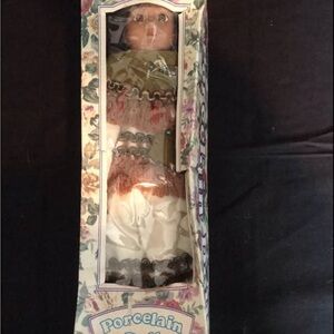 Porcelain Doll with Floral Dress